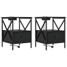 Armario de Noche 2 pcs Roble negro 41.5 x 40.5 x 55 cm 2