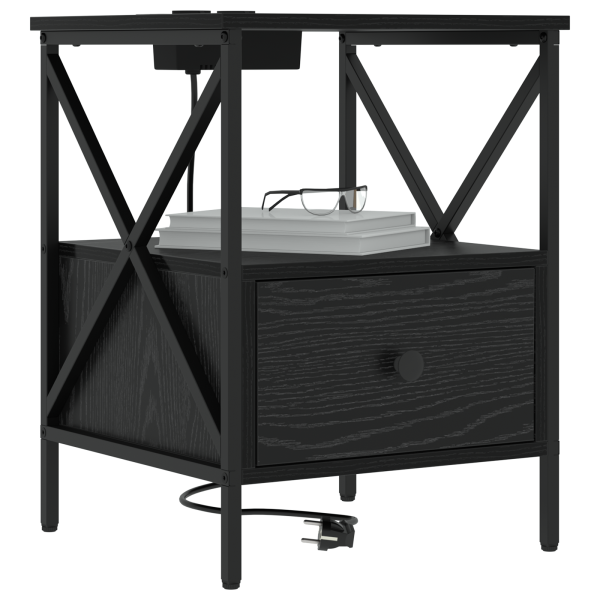 Armario de Noche 2 pcs Roble negro 41.5 x 40.5 x 55 cm D