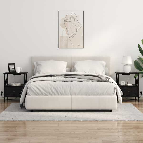 Armario de Noche 2 pcs Roble negro 41.5 x 40.5 x 55 cm M 4