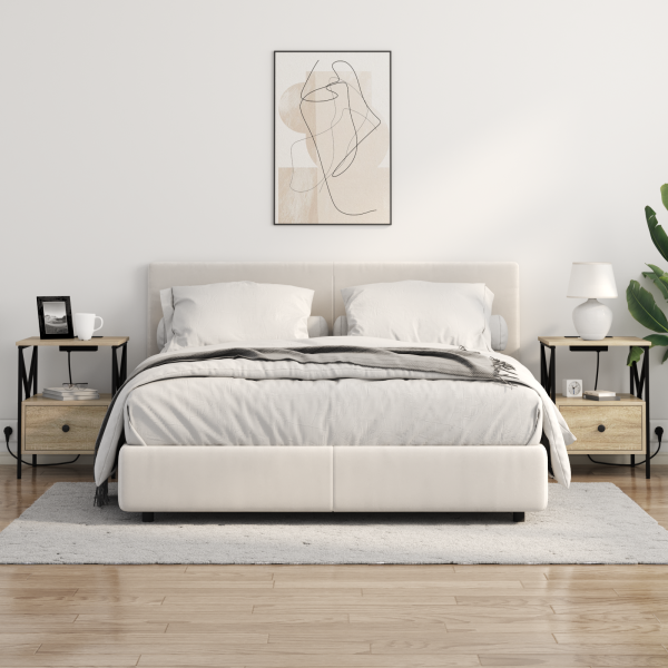 Armario de Noche 2 pcs Roble Sonoma 41.5 x 40.5 x 55 cm M 5