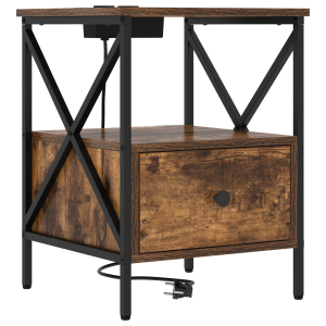 Armário de Cabeceira Carvalho fumado 41.5 x 40.5 x 55 cm H