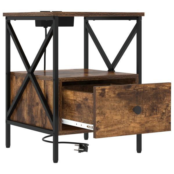 Armário de Cabeceira Carvalho fumado 41.5 x 40.5 x 55 cm M 5