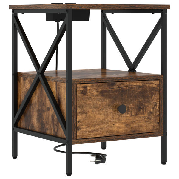 Armario de Noche 2 pcs Roble ahumado 41.5 x 40.5 x 55 cm M 5