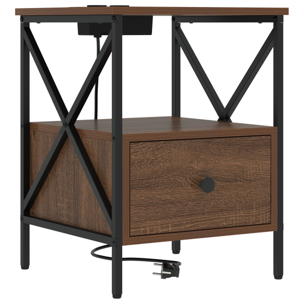 Armario de Noche con cajón Marrón roble 41.5 x 40.5 x 55 cm M 2