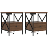 Armario de Noche 2 pcs Marrón roble 41.5 x 40.5 x 55 cm 2