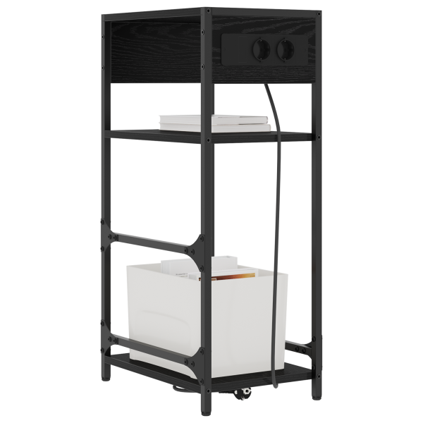 Armario de Noche con cajón Roble negro 40 x 27 x 76 cm M 3