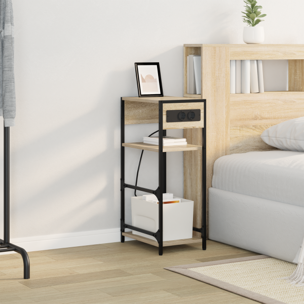 Armario de Noche con cajón Roble Sonoma 40 x 27 x 76 cm M 4