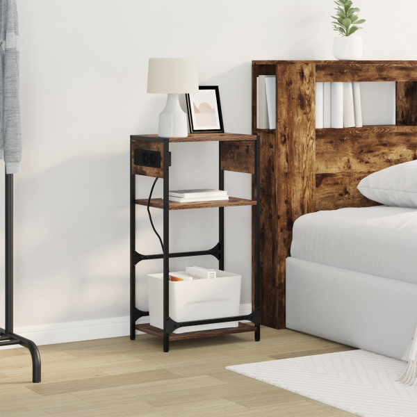 Armário de Cabeceira com gaveta Carvalho fumado 40 x 27 x 76 cm M 5