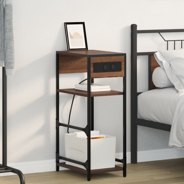 Armario de Noche con cajón Marrón roble 40 x 27 x 76 cm D