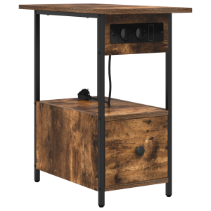 Armário de Cabeceira com gaveta Carvalho fumado 60 x 30 x 61 cm H