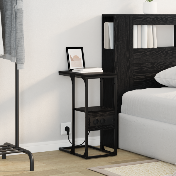 Mesa-de-cabeceira com gaveta Carvalho preto 41.5 x 26 x 60.5 cm M 4