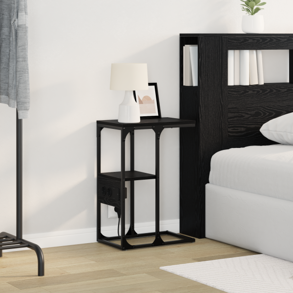 Mesa-de-cabeceira com gaveta Carvalho preto 41.5 x 26 x 60.5 cm M 5