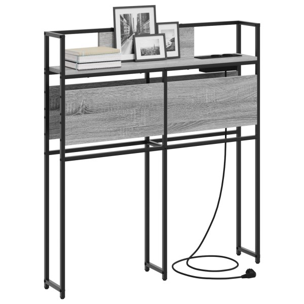 Cabeceira de armazenamento com cabeceira Sonoma cinzento 100 cm M 3