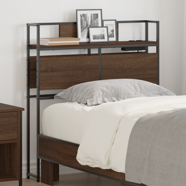 Cabecera de almacenamiento con cabecera Marrón roble 100 cm D