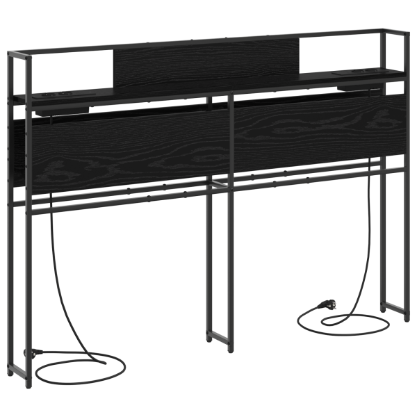 Cabecera de almacenamiento con cabecera Roble negro 140 cm M 2