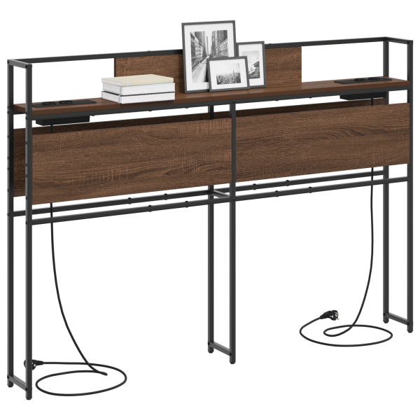 Cabecera de almacenamiento con cabecera Marrón roble 140 cm M 3