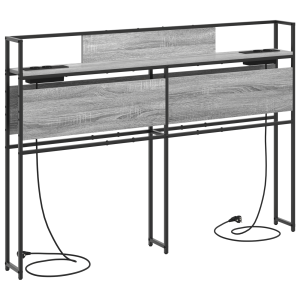 Cabeceira de armazenamento com cabeceira Sonoma cinzento 160 cm H