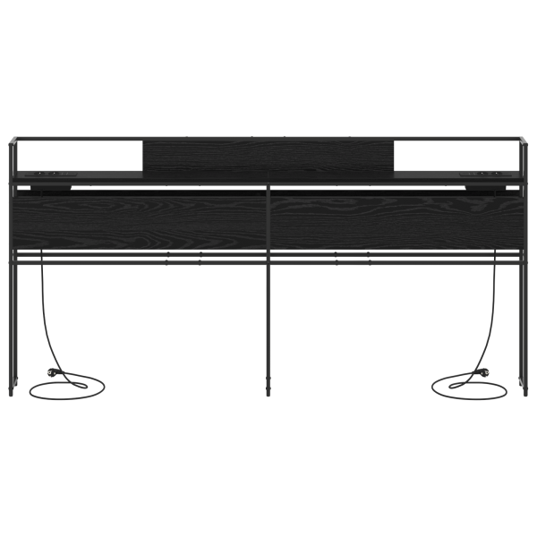 Cabecera de almacenamiento con cabecera Roble negro 180 cm M 4