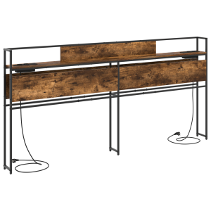 Cabecera de almacenamiento con cabecera Roble ahumado 180 cm H