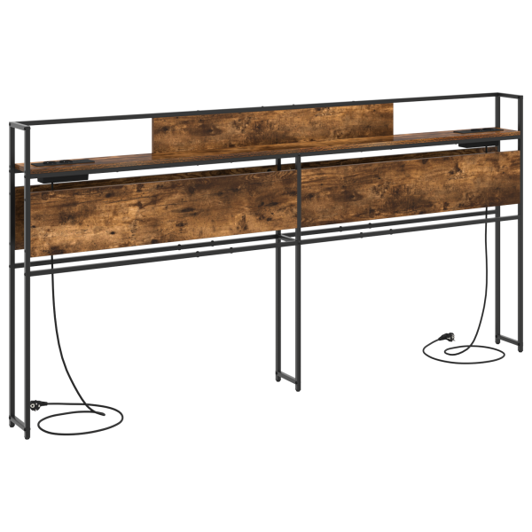 Cabecera de almacenamiento con cabecera Roble ahumado 180 cm M 2