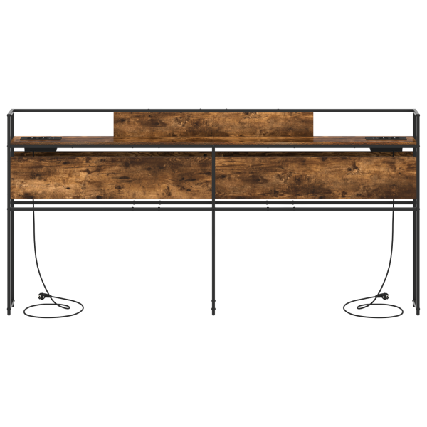 Cabecera de almacenamiento con cabecera Roble ahumado 180 cm M 4