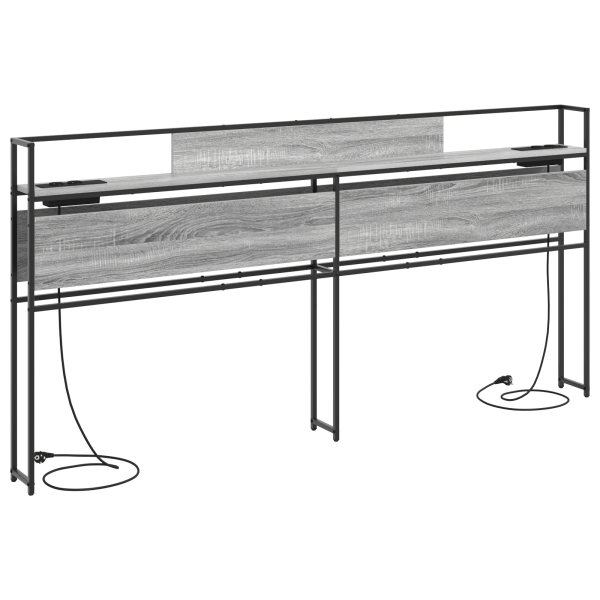 Cabeceira de armazenamento com cabeceira Sonoma cinzento 180 cm M 2