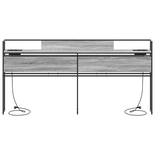 Cabeceira de armazenamento com cabeceira Sonoma cinzento 180 cm M 4