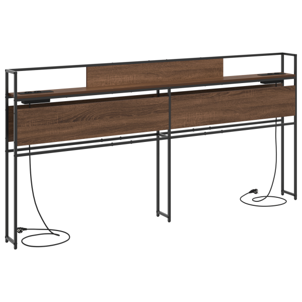 Cabecera de almacenamiento con cabecera Marrón roble 180 cm M 2