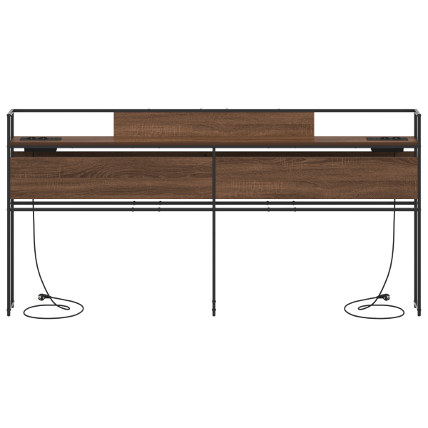 Cabecera de almacenamiento con cabecera Marrón roble 180 cm M 4