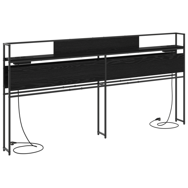 Cabecera de almacenamiento con cabecera Roble negro 200 cm M 2