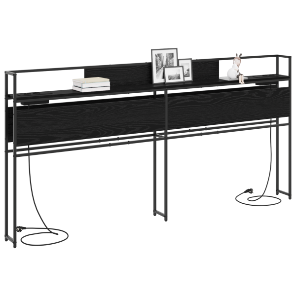 Cabecera de almacenamiento con cabecera Roble negro 200 cm M 3