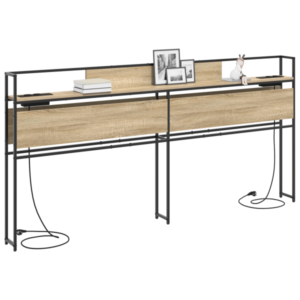 Cabecera de almacenamiento con cabecera Roble Sonoma 200 cm M 3