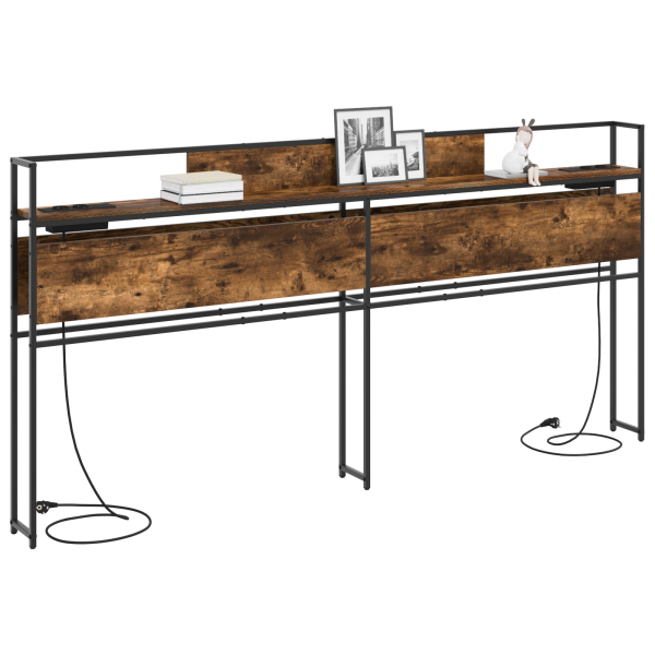 Cabecera de almacenamiento con cabecera Roble ahumado 200 cm M 3