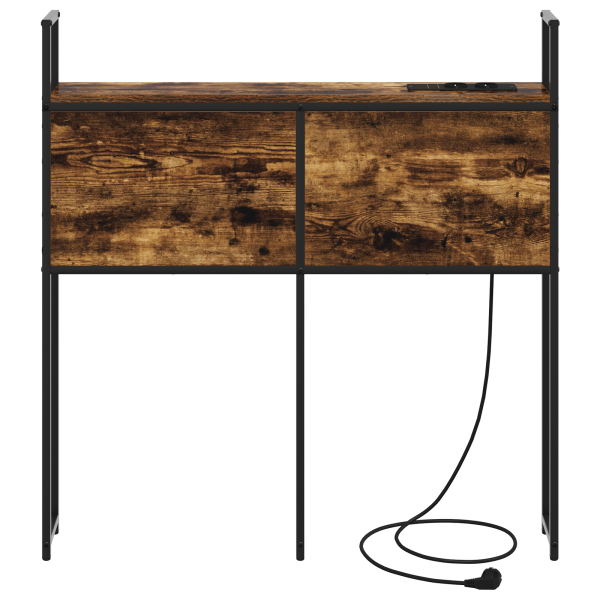 Cabecera de almacenamiento con cabecera Roble ahumado 80 cm M 4