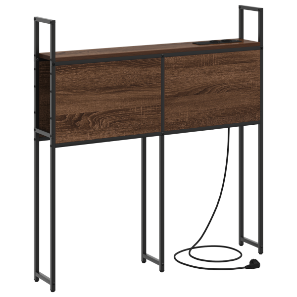 Cabeceira de armazenamento Carvalho castanho 90 cm M 2