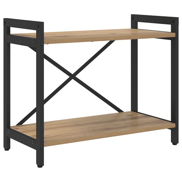 Estante carvalho artisiano 60 x 30 x 48.5 cm MDF e Aço M 2