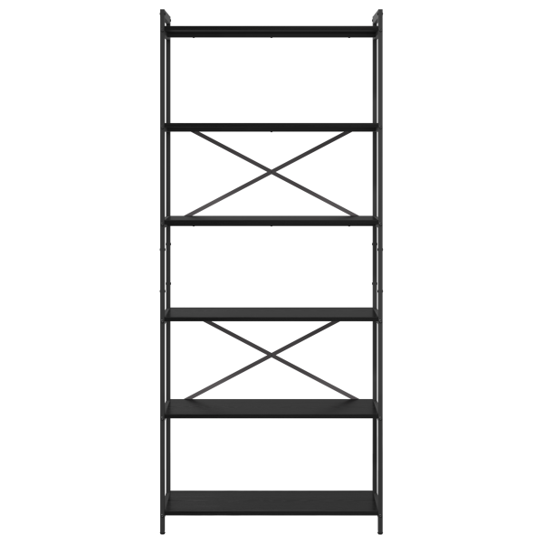 Estantería Roble negro 80 x 30 x 188 cm Madera y Acero M 5
