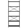 Estantería Roble negro 80 x 30 x 188 cm Madera y Acero 5