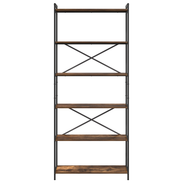 Estantería Roble ahumado 80 x 30 x 188 cm Madera y Acero M 5