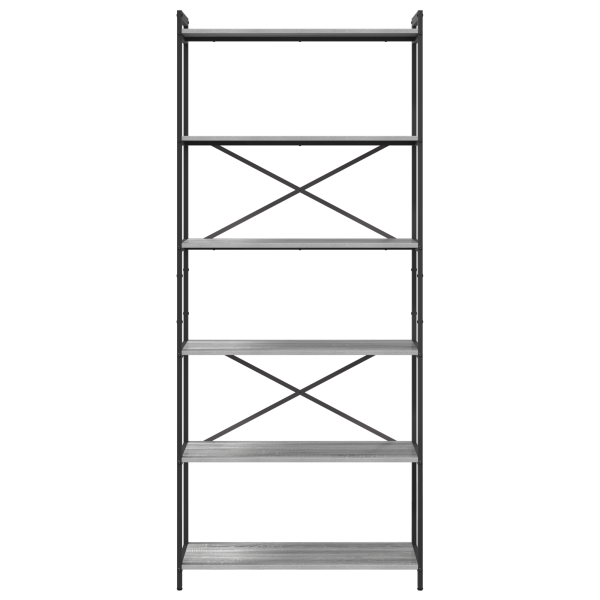 Estantería Gris sonoma 80 x 30 x 188 cm Madera contrachapada M 5