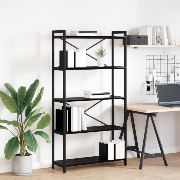 Estantería Roble negro 80 x 30 x 153 cm Madera contrachapada D