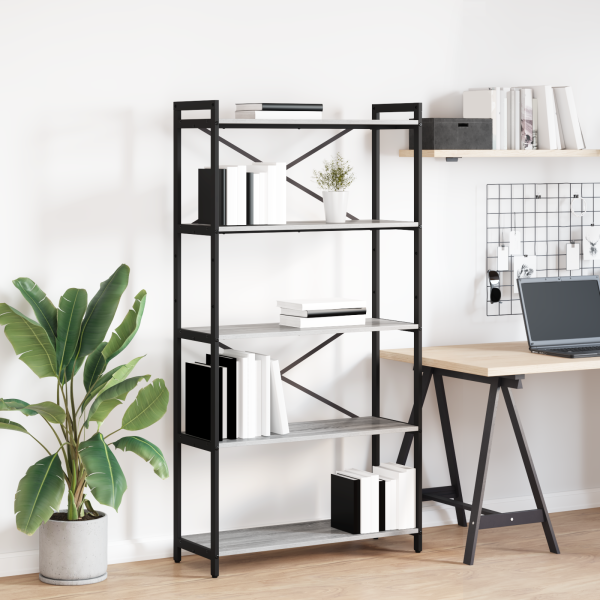 Estantería Gris sonoma 80 x 30 x 153 cm Madera contrachapada D