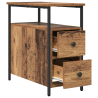 Armario de Noche con cajón 2 pcs Madera vieja 30 x 60 x 60 cm 5