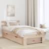 Estrutura da Cama Castanho 90 x 190 cm Madeira de Pinheiro 1