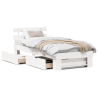 Estrutura da Cama Branco 90 x 190 cm Madeira de Pinheiro 4