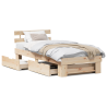 Estructura de cama Marrón 75 x 190 cm Madera de pino sólido 4