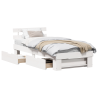 Estrutura da Cama Branco 75 x 190 cm Madeira de Pinheiro Sólido 3