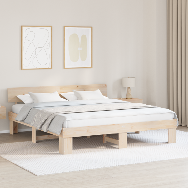 Estructura de cama Marrón 180 x 200 cm Madera de pino sólido D