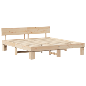 Estrutura da Cama com cabeceira Castanho 180 x 200 cm H