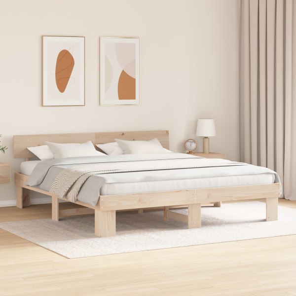 Estructura de cama Marrón 180 x 200 cm Madera de pino sólido M 5